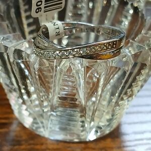 925 Sterling Silver & CZ Criss Cross Ring💥